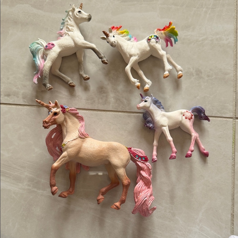 Colorful Unicorn Figurines Set